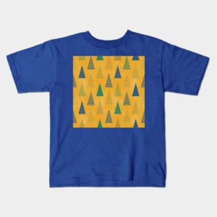 Gold Minimal Christmas Trees Kids T-Shirt